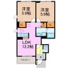コーポ峰 2LDKの間取り
