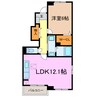 ハピネス中ノ島 1LDKの間取り