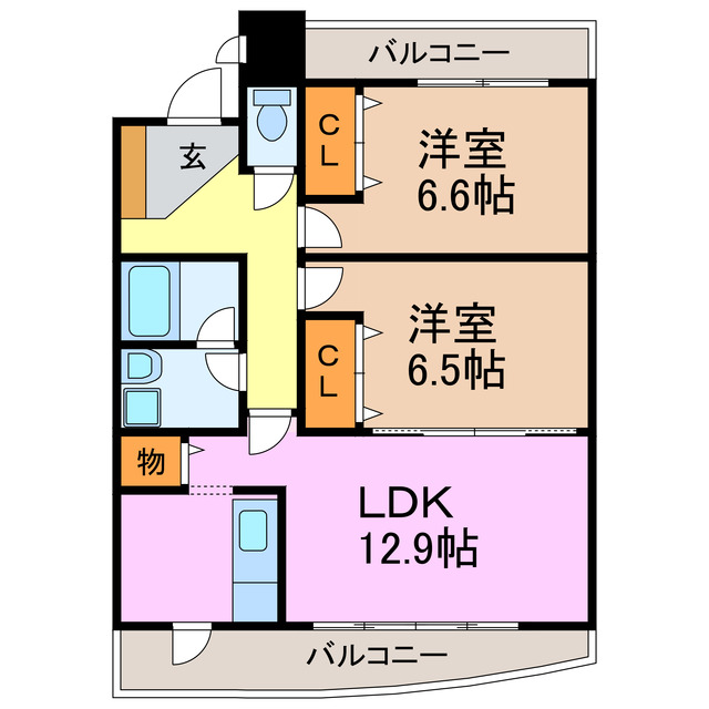 ヴィンヤード 2LDKの間取り