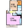 ヴィルヌーヴ　星 1LDKの間取り