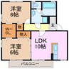グランドゥールスードA棟 2LDKの間取り