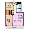 レザンヴェール砂田 2LDKの間取り