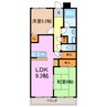 フォンテーヌ曽根98 2LDKの間取り