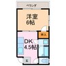 コーポイーグル 1DKの間取り