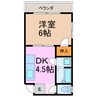 コーポイーグル 1DKの間取り