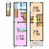 マタン　ブリエⅢ 2LDKの間取り