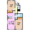 グリーンヒル島田が丘 2LDKの間取り