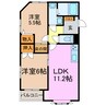ランパート鳴子 2LDKの間取り