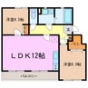なるみグリーンコーポ 2LDKの間取り