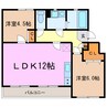 なるみグリーンコーポ 2LDKの間取り