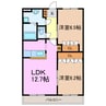 ウインドフィル三好丘 2LDKの間取り
