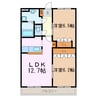 ウインドフィル三好丘 2LDKの間取り