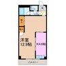 パークサイド浦里 1Kの間取り