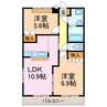 サニーコート武路 2LDKの間取り