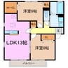 レジデンス神ノ倉Ｂ 2LDKの間取り