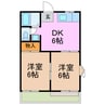 アピアランス神の倉 2DKの間取り