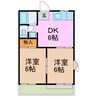 アピアランス神の倉 2DKの間取り