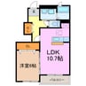 サンビタリア 1LDKの間取り