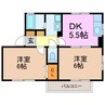 フィオーレ藤塚 2DKの間取り