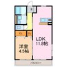 シェトワ桜ヶ丘 1LDKの間取り