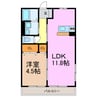 シェトワ桜ヶ丘 1LDKの間取り