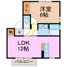 イデアル豊明 1LDKの間取り