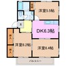 ハムレット96 3DKの間取り