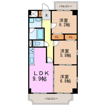 間取図 ベルカーサ東山台Ⅰ
