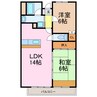 ベルテ相川 2LDKの間取り
