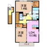 ソレイユ浦里 2LDKの間取り