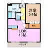 グランデールⅡ 1LDKの間取り