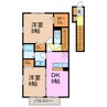 ロータス若田 2DKの間取り