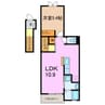 サンリットガーデン 1LDKの間取り