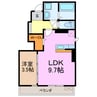 サニーヴィラ 1LDKの間取り