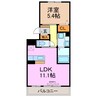ベルデ込高 1LDKの間取り