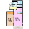 アスピリア常安Ｂ 1LDKの間取り