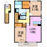 クレール勅使 2LDKの間取り