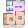 タウン竹の山 2DKの間取り