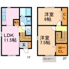 エスタンシア 2LDKの間取り