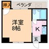 メゾン上汐田 1Kの間取り