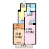 パークヒルズ　ミモザ 1LDKの間取り