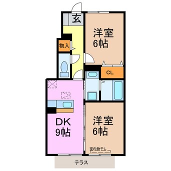 間取図 パークヒルズ　ミモザ