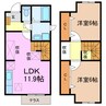 ロジュマンＢ 2LDKの間取り