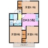 サン・ヒルズ C棟 3DKの間取り