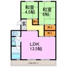 コーポ松ケ根 2LDKの間取り