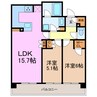 プレサンスタワー久屋大通ザ・レジデンス 2LDKの間取り