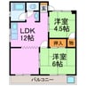 福島ハイツ 2LDKの間取り