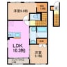 日進市野方町新築アパート 2LDKの間取り
