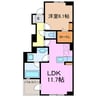 ルミナスA 1LDKの間取り