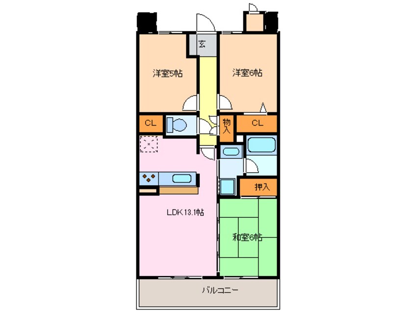 間取図 ダイアパレス徳重602